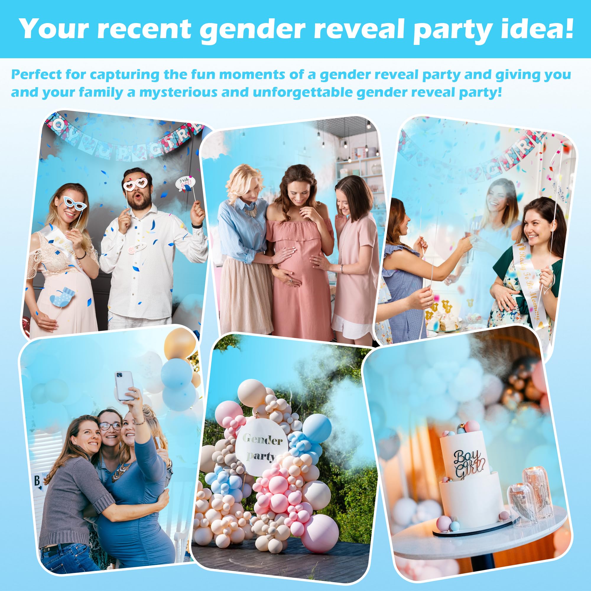 Baby Gender Reveal Fire Extinguisher ; Spray de Poudre Colorée ; Idée 100% Sûre et écologique Pour une Fête de Révélation du Genre du Bébé (blue)