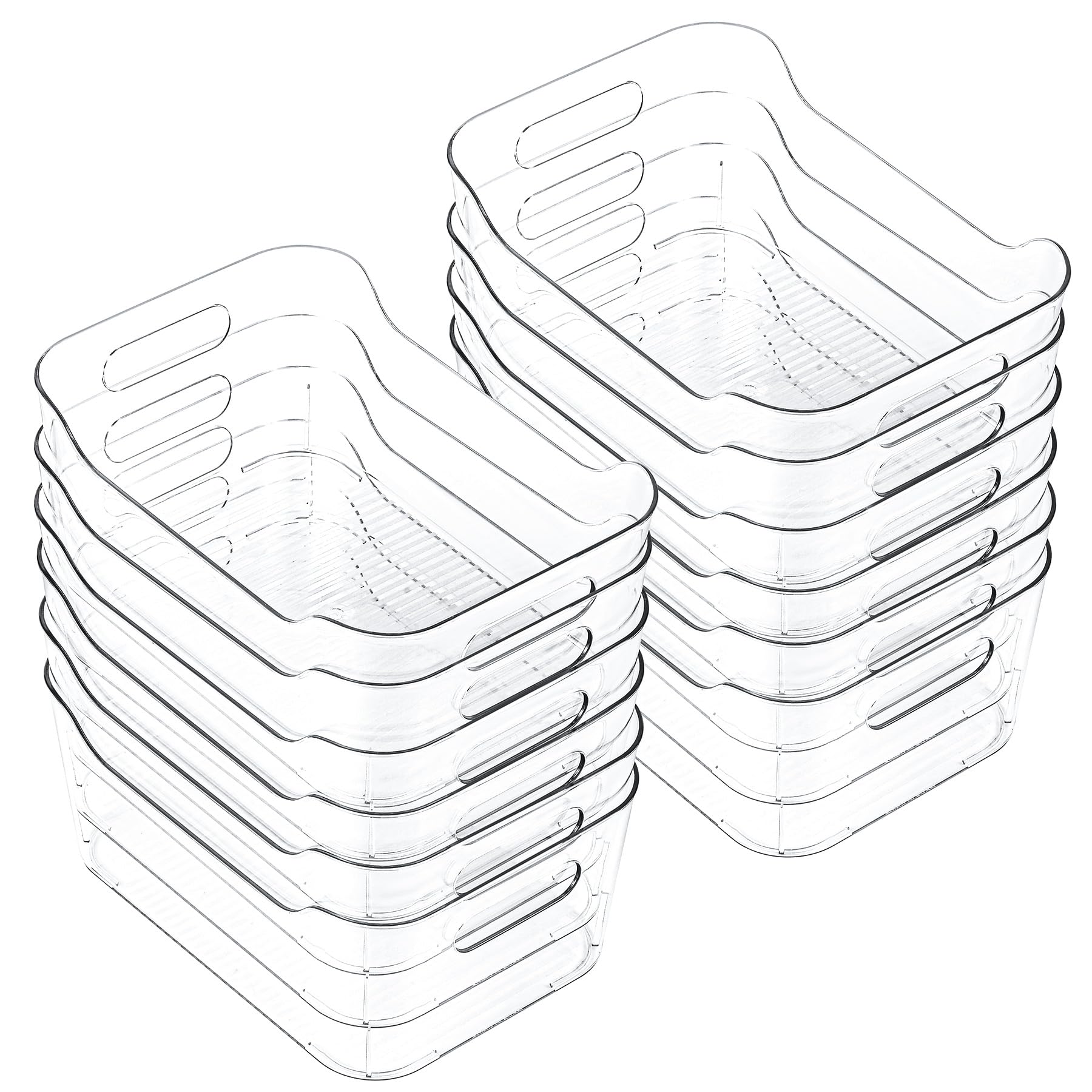 CiWiVOKi 12-Pack Clear Plastic Storage Bins