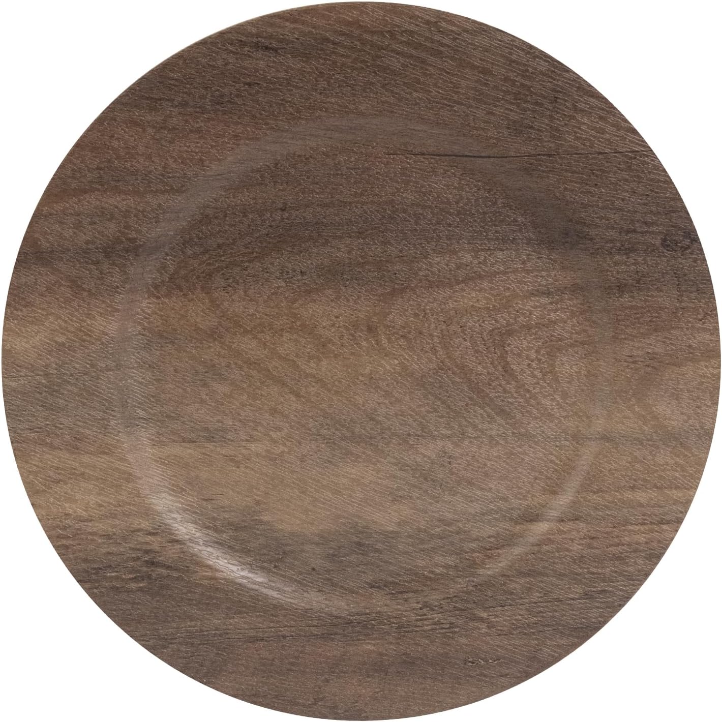 JEVERGN Faux Wood Charger Plates Set of 24, 13-Inch Rustic Farmhouse Plastic Round Decorative Service Plates for Dinner Plates, Table Decor for Wedding, Thanksgiving, Christmas & Fall Parties