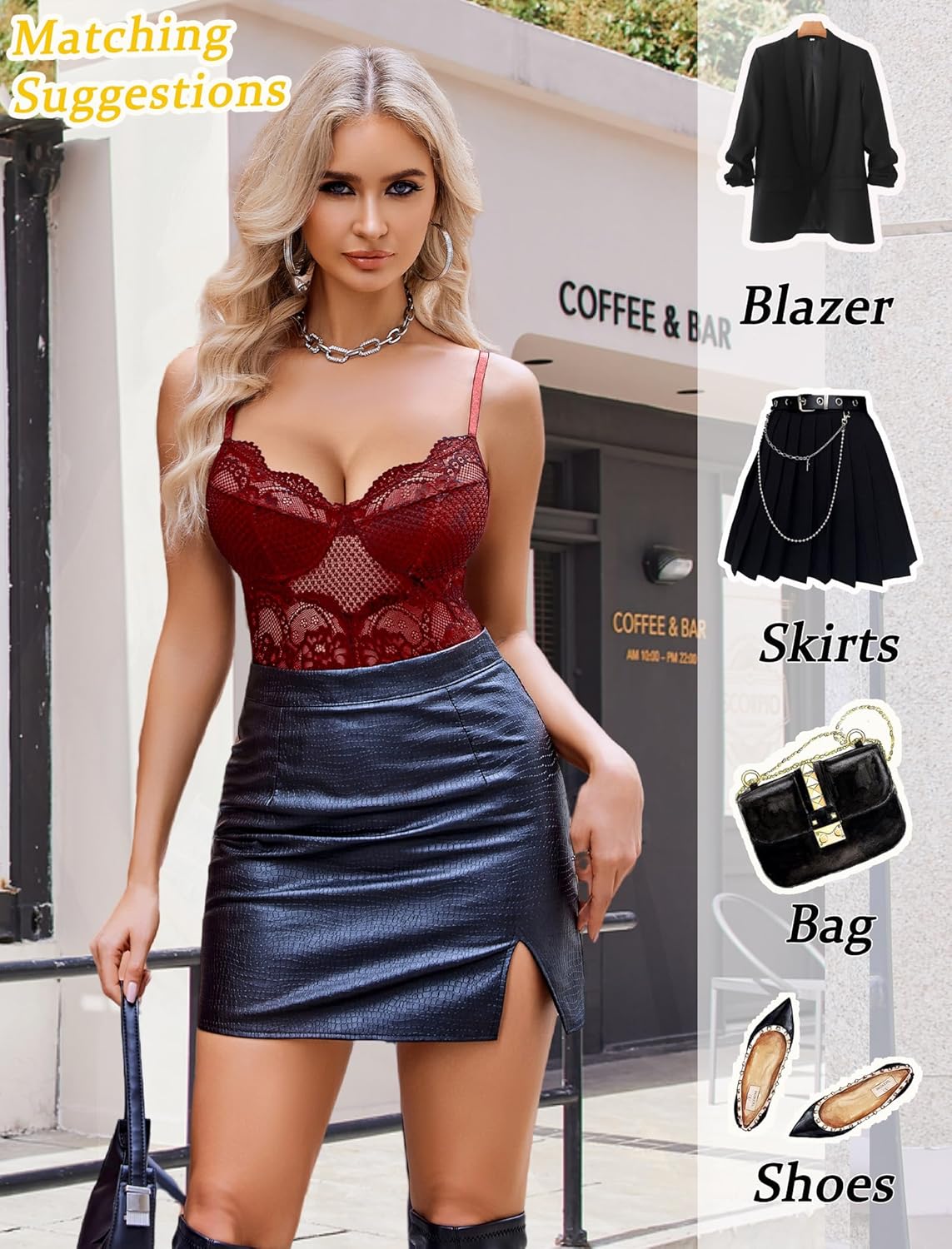 Avidlove One Piece Lingerie for Women Sexy Lace Bodysuit Cut Out Babydoll V Neck Teddy Mini Body suit - Image 5