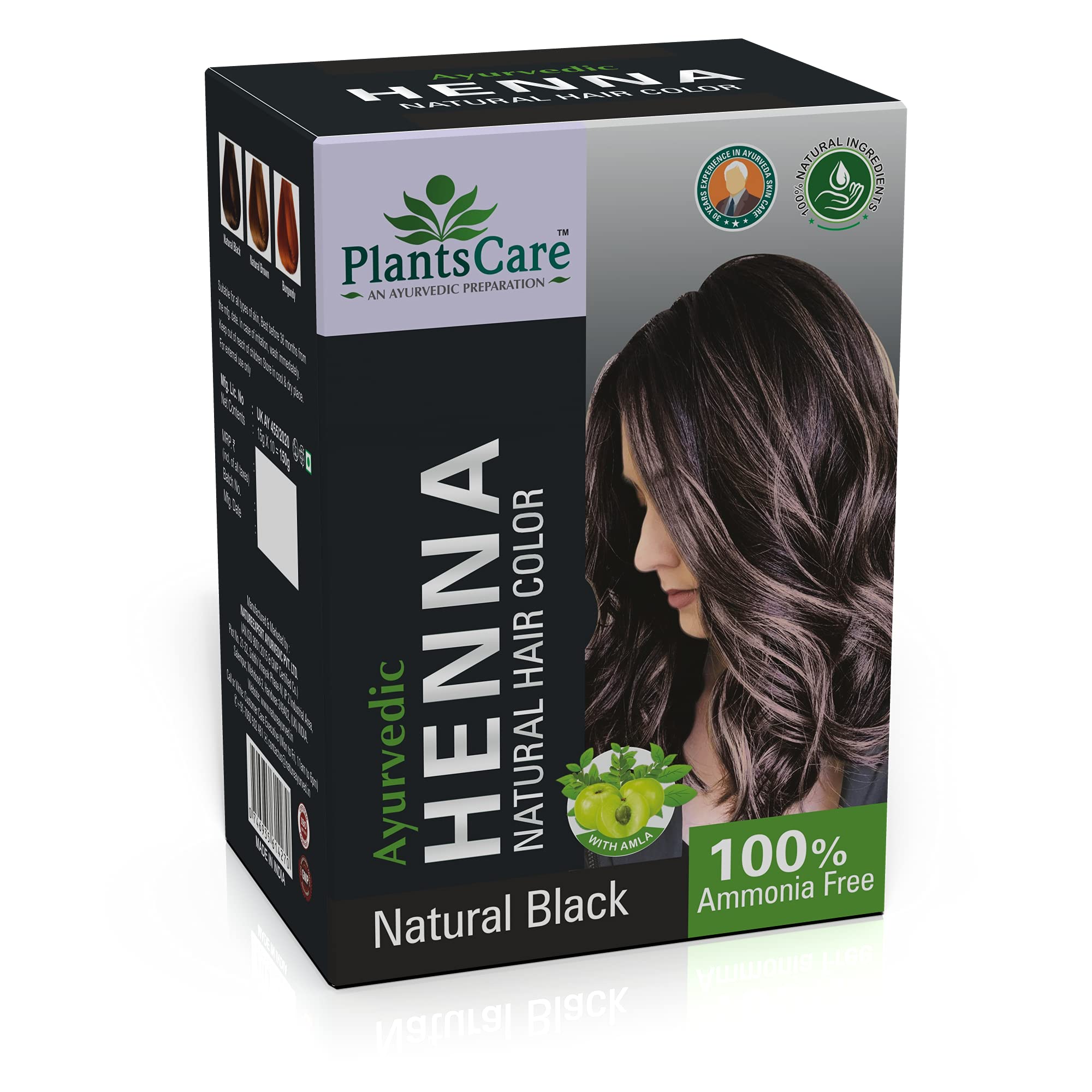 Plants Care Ayurvedic Henna Natural Hair Color Black 240g-image-25