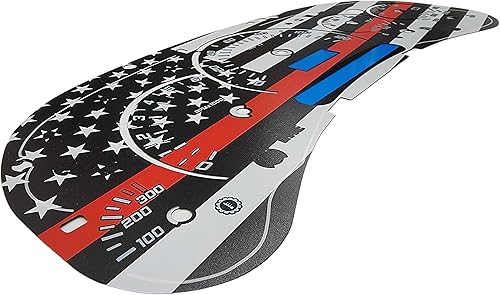 Miniatura 2 de Tanin Auto Electronix Custom Firefighter Red Line American Flag Gauge Face Overlay  Compatible con el velocímetro de racimo de instrumentos GMC y