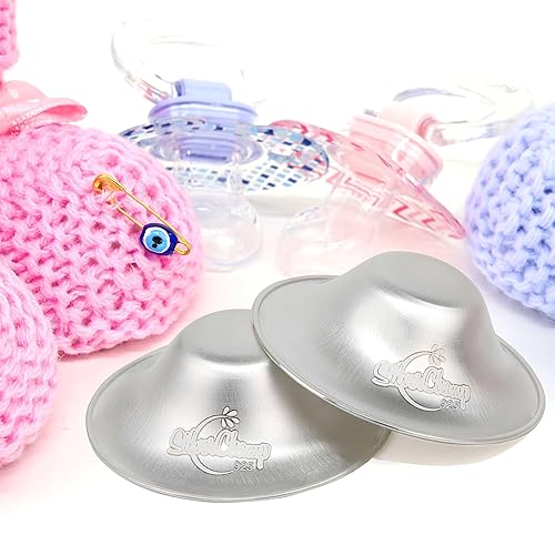 Miniatura 4 de Escudo de pecho plateado para madres lactantes, protección de pezones durante la lactancia, copas de lactancia plateadas, regalo para madre, pezones