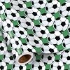 RUSPEPA Soccer Ball Wrapping Paper Roll for Boys, Mini Roll, Classic Football Pattern on Green Grass Background Gift Wrap for Sports Birthday, Game Day Party, 43.2cm x 5m