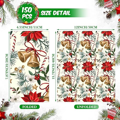 Miniatura 3 de Fumete 150 toallas de invitados desechables de diente de león para baño, 3 capas, 4.3 x 7.9 pulgadas, servilletas de papel de diente de león,