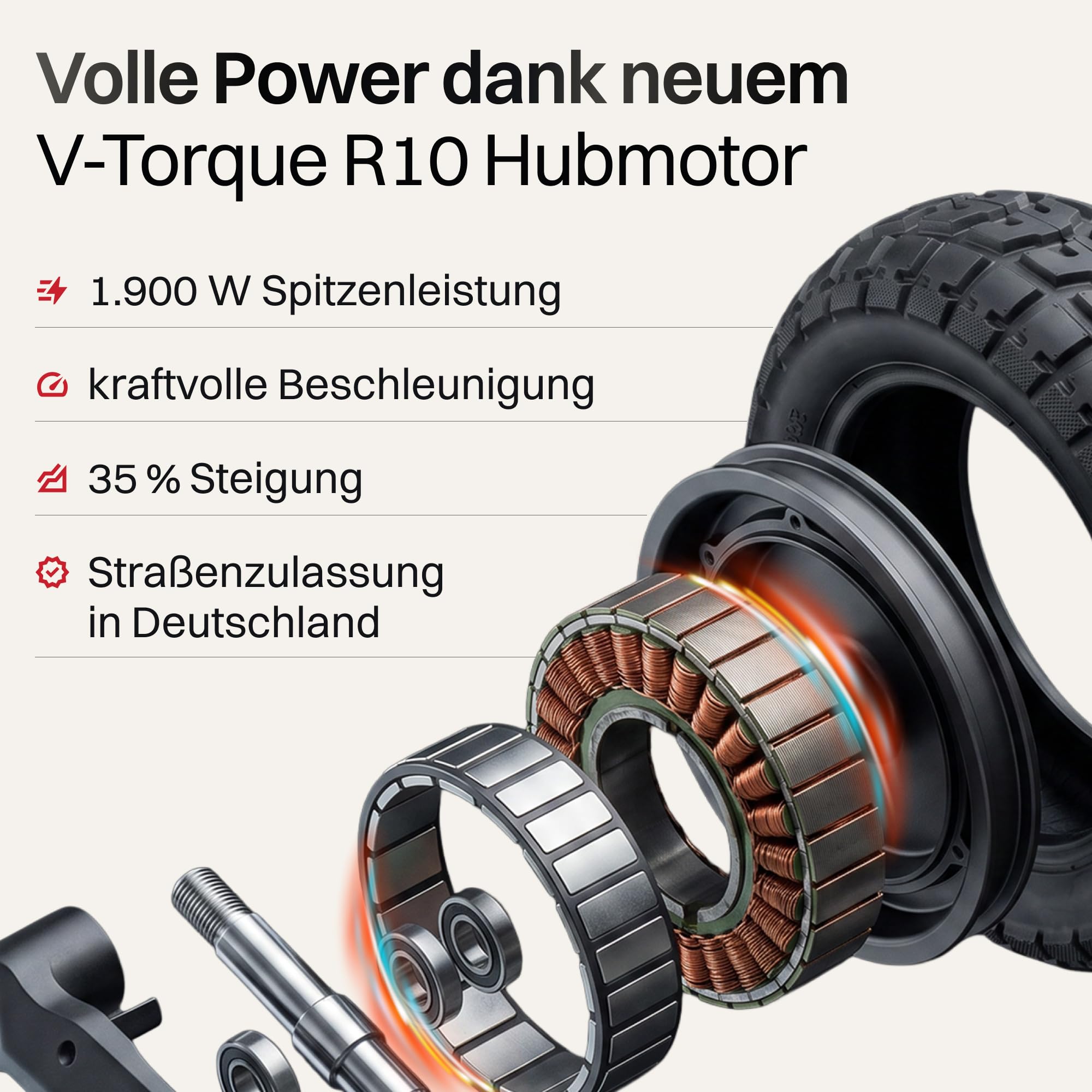 VMAX E-Scooter New VX2 Hub, Bis zu 90 km Reichweite