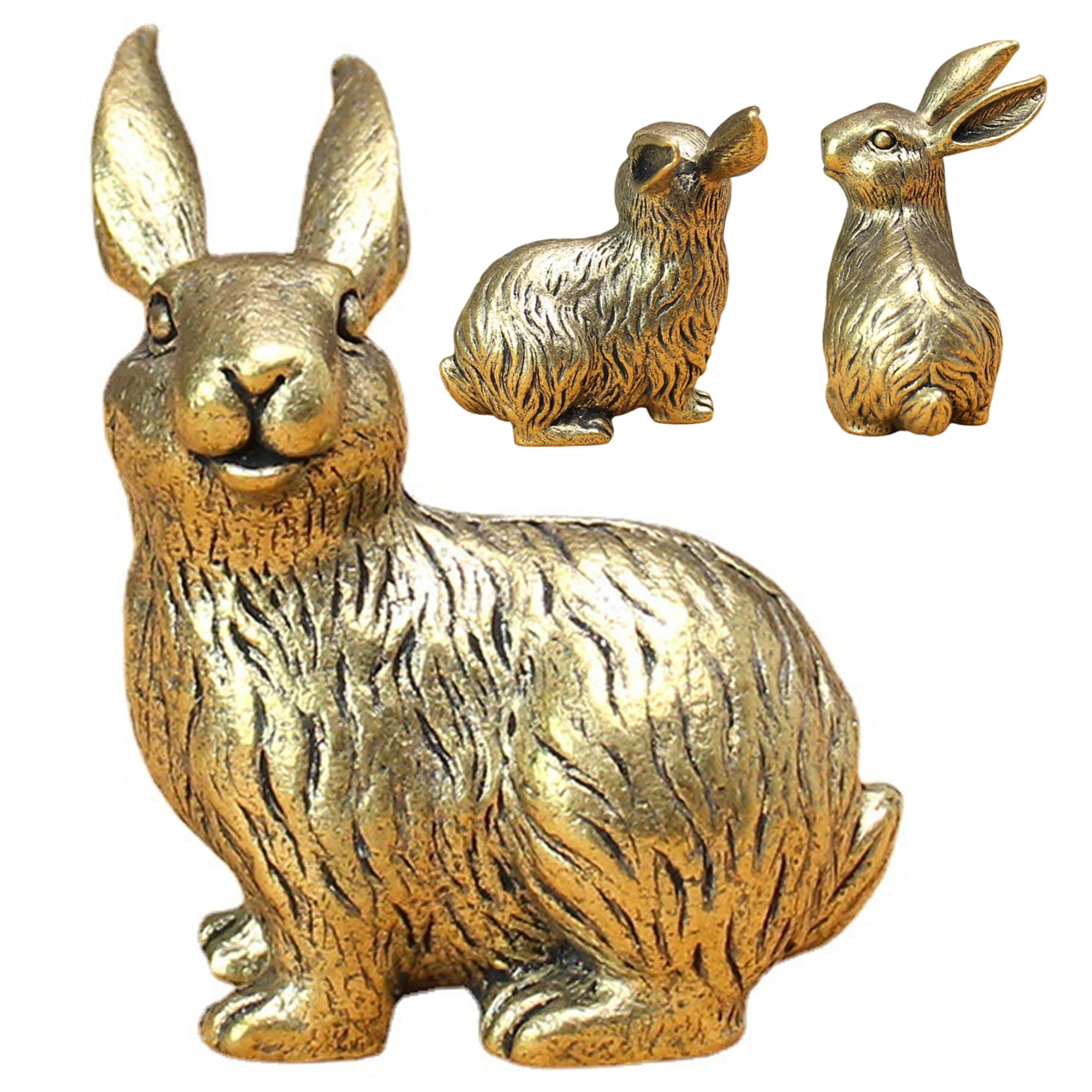 Statue lapin en laiton pour décoration de maison : créez une ambiance cosy sur votre étagère