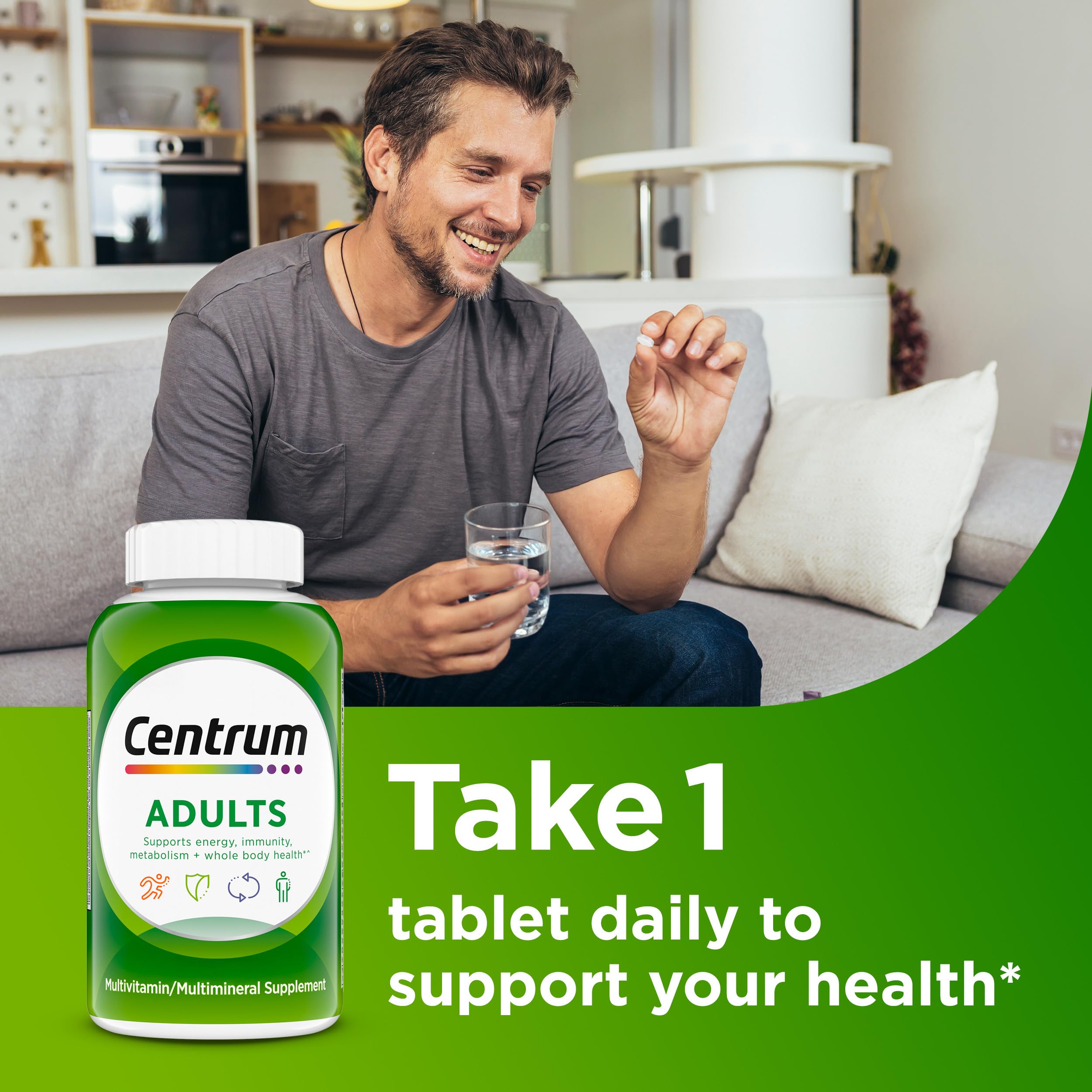 Suplemento multivitamínico/multimineral para adultos con antioxidantes, zinc, vitamina D3 y vitaminas B, sin gluten, ingredientes sin OMG, 200 unidades 5