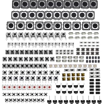 Pack of 250 Tactile Push Button Switches 25 Values 12 V 50 mA 4-Pin Micro Button Micro Momentary Tact Assortment Kit Automoti