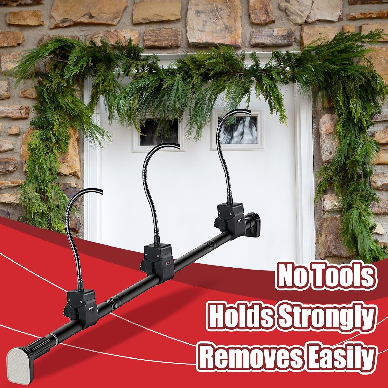 Iron Wreath Hangers for Front Door Adjustable Holder No Screws, Removable for Closet Garage Workplace RV Dorm Porch Bedroom