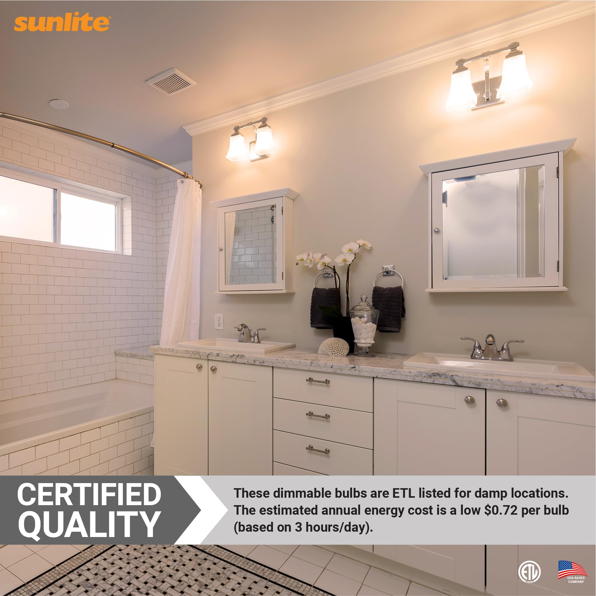 Sunlite 80335 LED A15 Light Bulb 6 Watts 40W Equivalent Intermediate Base E17 480 Lumens Dimmable Frosted Finish — view 5