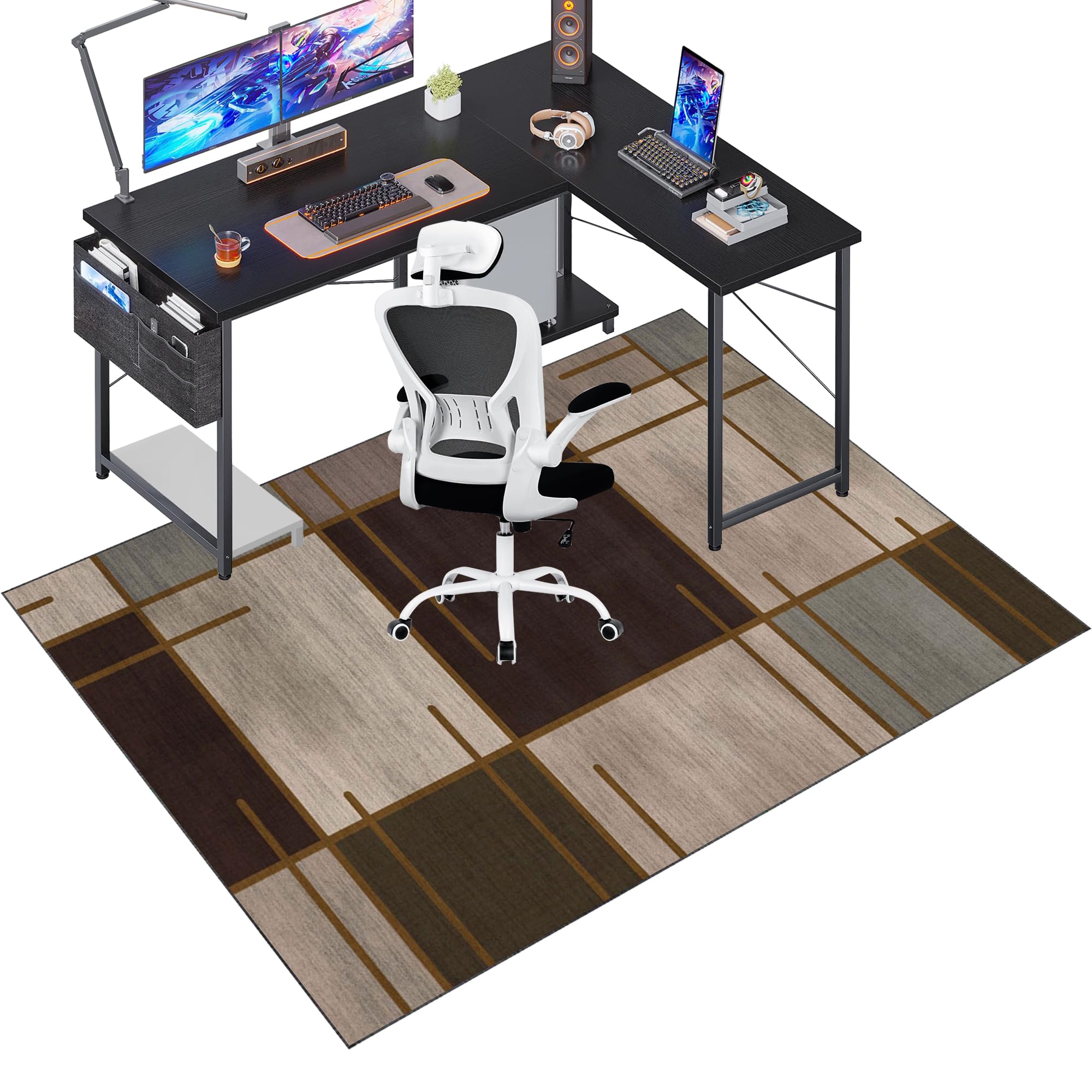 Tapis Chaise Gaming Tapis de Chaise pour Les Chaises de Jeu ou de Bureau Tapis Protection de Sol Protège Parquet Chaise Roulettes Tapis de Sol Gaming pour Gaming et Le Travail 80 x 120 cm