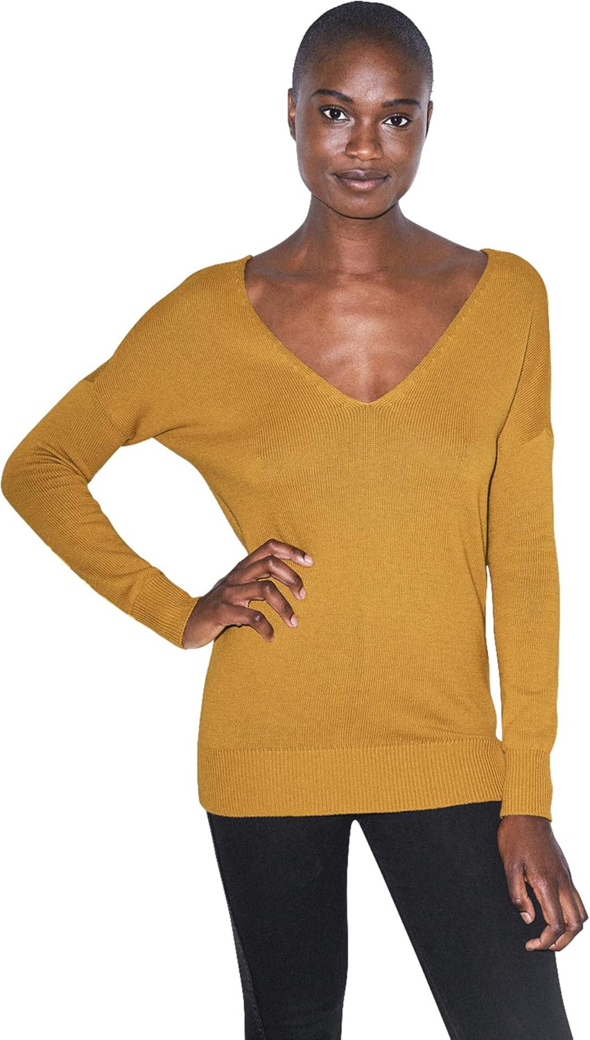 American Apparel Womens Basic Knit Long Sleeve V Sweater Amazon.ca