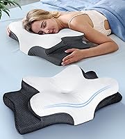 Vista 10 de Cozyplayer Almohada cervical para el cuello verdaderamente refrescante para aliviar el dolor, almohada ergonómica para quienes duermen de lado