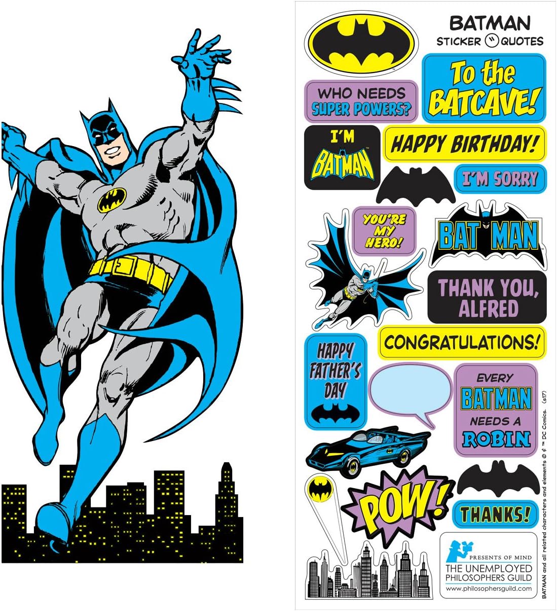Batman Greeting Card Boxed Set - Die Cut Silhouette Cards of Batman, Robin, Batgirl, Catwoman, The Riddler, The Penguin, The Joker