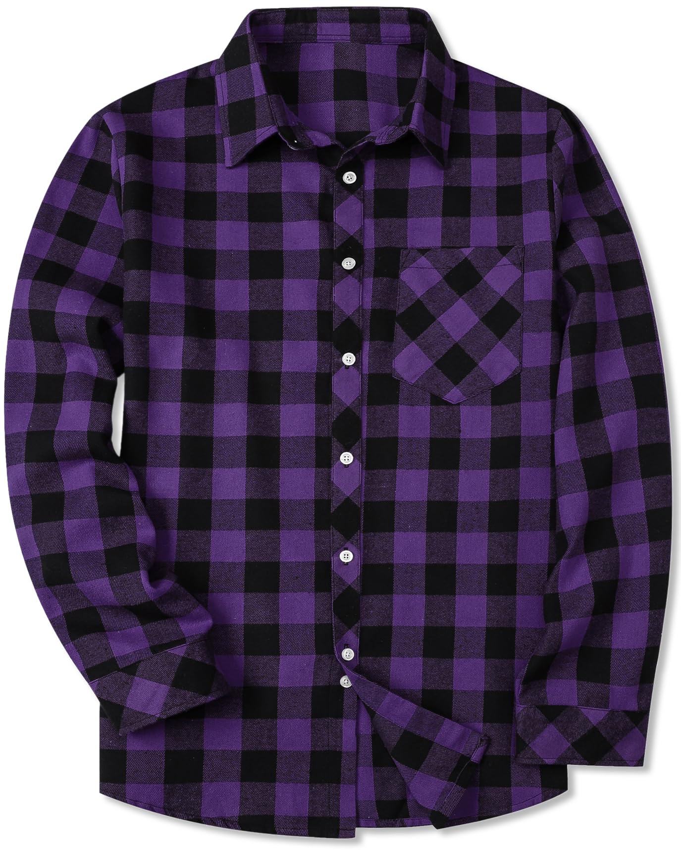 SANGTREE Boys and Mens Flannel Plaid Long Sleeve Casual Button