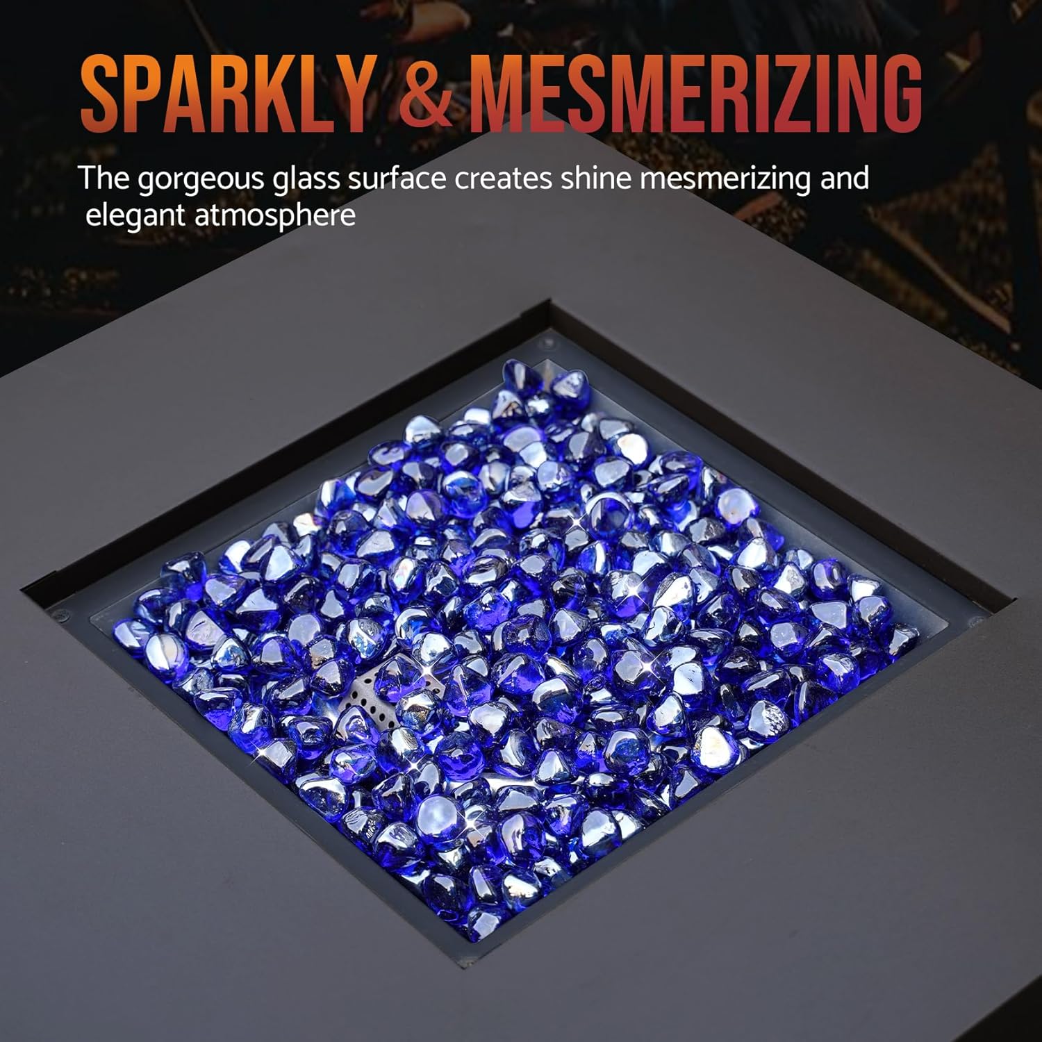 Skyflame 10-Pound Fire Glass Beads and 10-Pound Fire Glass Diamonds for Fire Pit Fireplace Landscaping