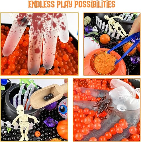 Miniatura 3 de Recuerdos de fiesta de Halloween para niños, rellenos sensoriales con bolsas de golosinas de Halloween, suministros de fiesta de Halloween con