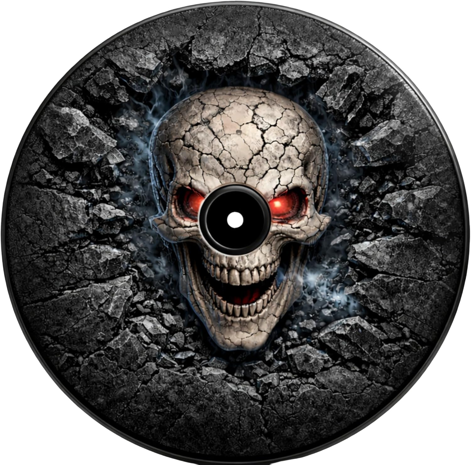 ThangPham Shop Scary Halloween Skull Spare Tire Cover with/Without Backup Camera Hole, Horror Skeleton Wheel Cover (Style 2)
