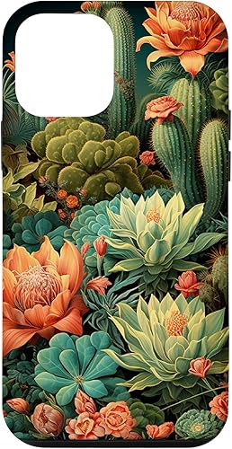 Funda para iPhone 12 mini Cactus Desert Southwestern Boho Teal Turquoises Western Funda para iPhone 12 mini Cactus Desert Southwestern Boho Teal Turquoises Western