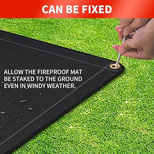 Miniatura 3 de Tapete para parrilla de 48 x 42 pulgadas, tapetes de barbacoa para interiores, a prueba de aceite, fácil de limpiar, reutilizable al aire libre
