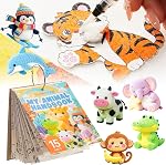 Shuttle Art 44 Pcs Magic Foam Texture Painting Kit, Including 28 Pcs Foam Texture Paper, 12 Colors Brush Tip Acrylic Paint Markers, Magical 3D Effect Painting Kit