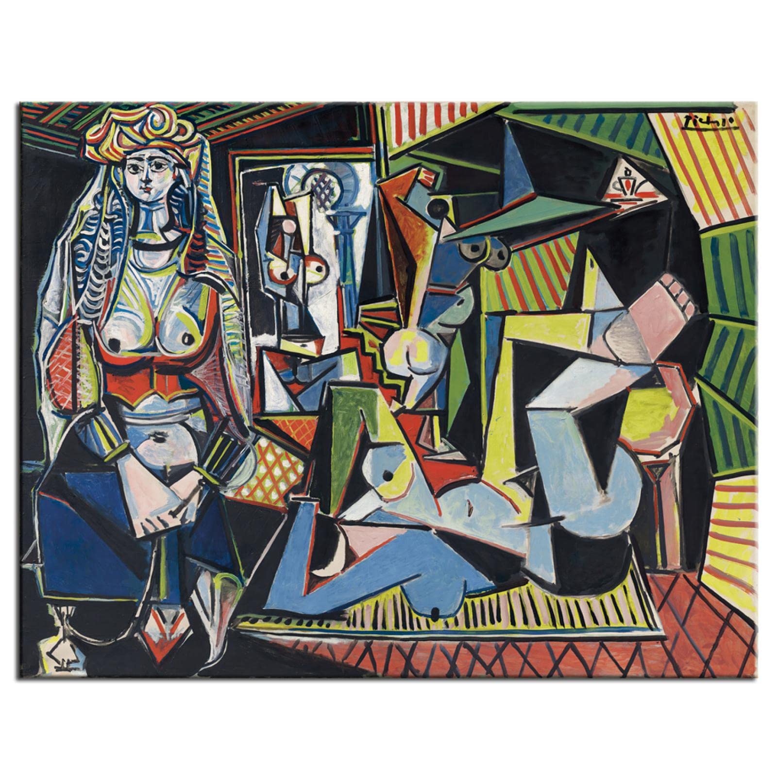 Amazon｜有名な画家ピカソ作品アルジェ女性キャンバス油絵壁アート写真