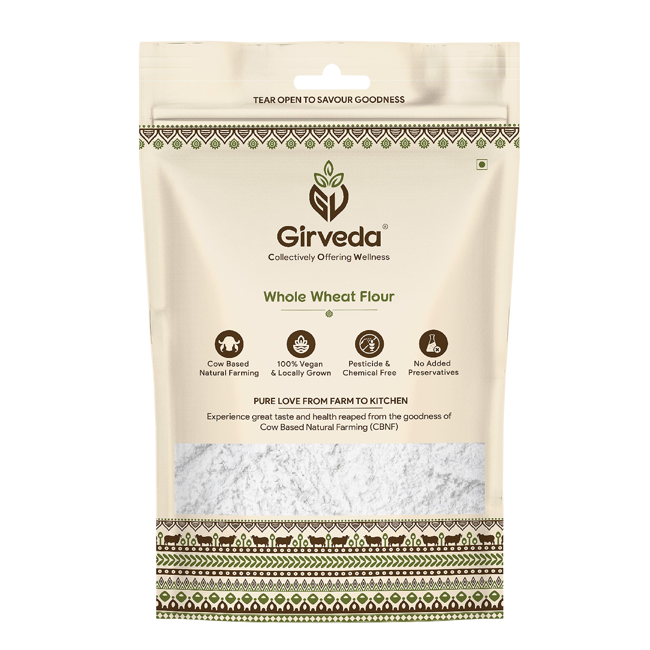 Girveda 500gm Whole Wheat Flour Cow Based Natural Farming Product From GIR (B09B7G774L) Amazon Price History, Amazon Price Tracker