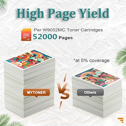 Vista 11 de ValueColor Cartucho de tóner amarillo remanufacturado W9050 W9052MC de alto rendimiento para HP MFP E87640 E87650 E87660