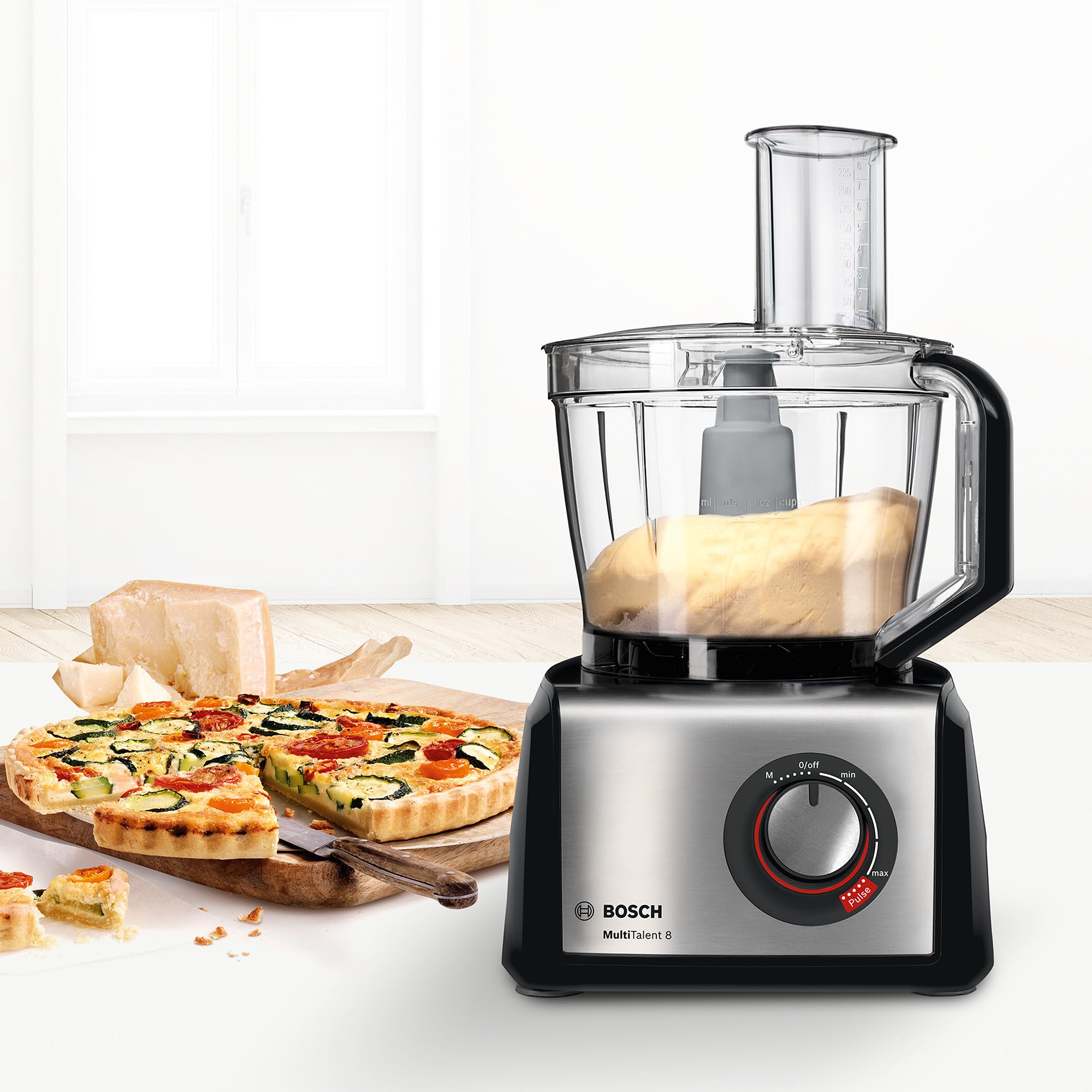 Bosch - Procesador de alimentos, MultiTalent 8, 1250 W, Negro, Acero inoxidable, MC812M844