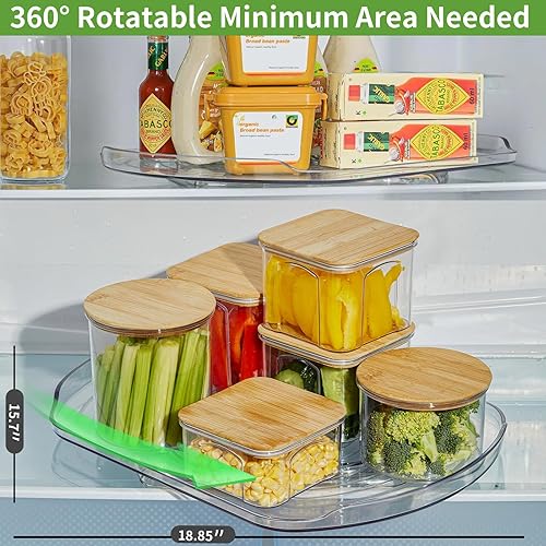 Miniatura 3 de Organizador de tocadiscos Race Track para refrigerador, 15.67 pulgadas, transparente, giratorio de 360, organizador y almacenamiento para