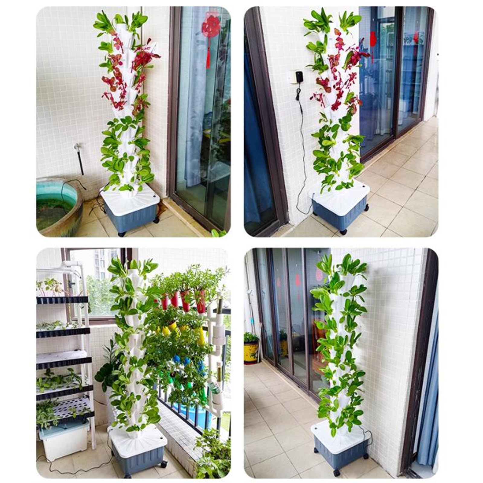 Sistemi Idroponici, Torre Aeroponica da Giardino con Luci di Coltivazione a LED, Sistema di Coltivazione Idroponica per Giardinaggio Indoor, Coltivazione di Erbe, Frutta E Verdura