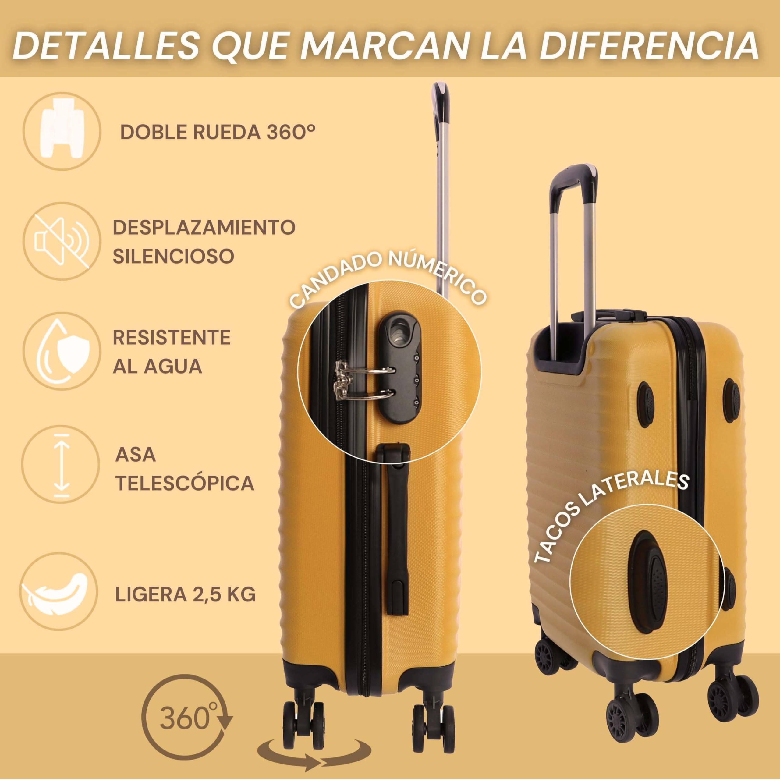 DON ALGODON - Maleta Cabina 55x40x20 - Maletas de Viaje Cabina Resistente Ryannair - Trolley Equipaje para Avion Resistente con 4 Ruedas de 360º y Candado Numérico, Iris
