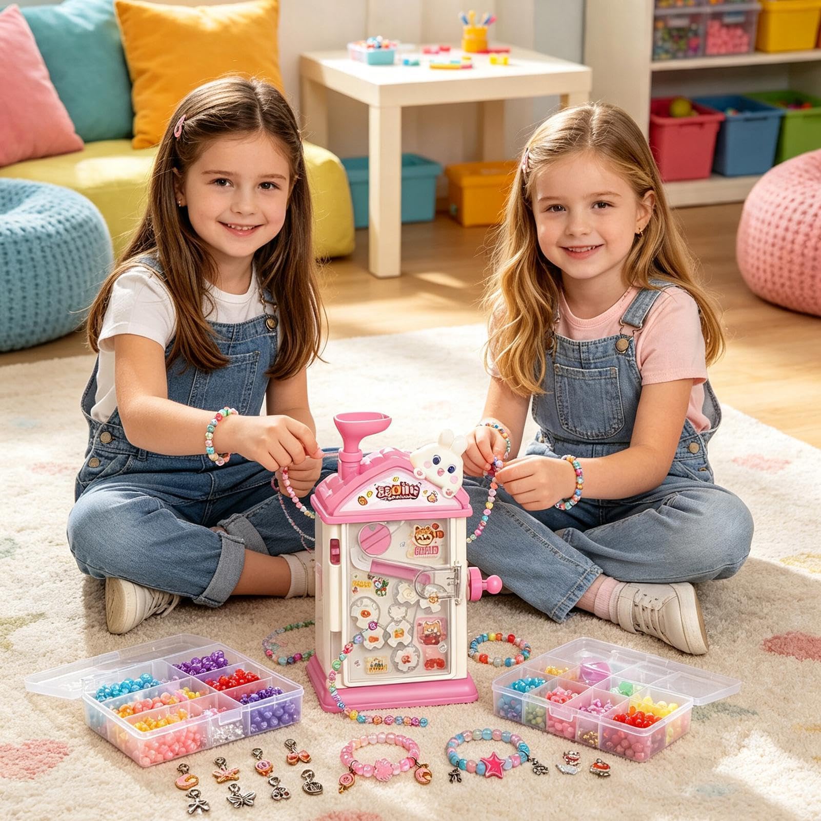 Kit de création de bracelets pour filles 8 compartiments tiroirs avec