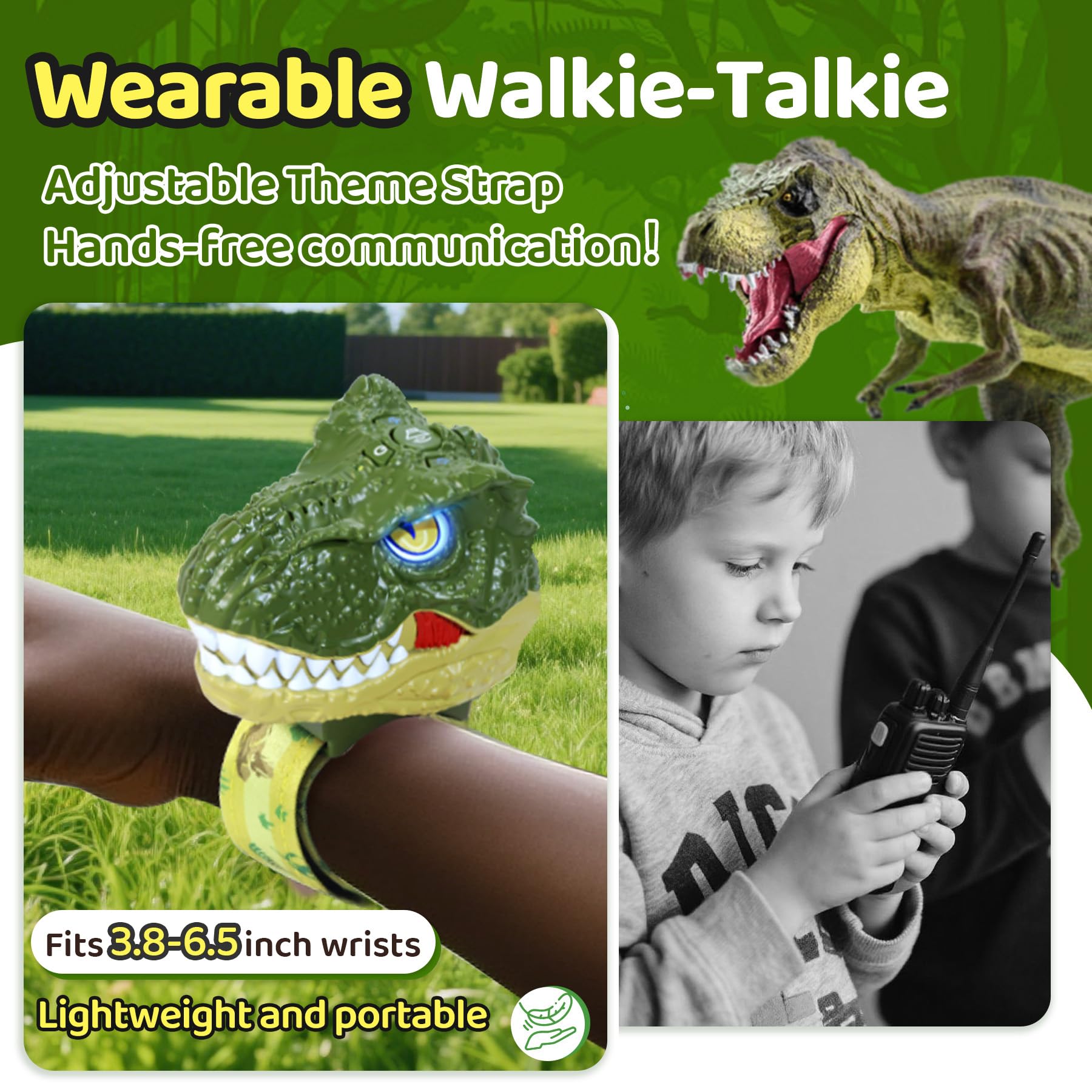 Dinosaur Walkie Talkies for Kids - 2 Pack -4