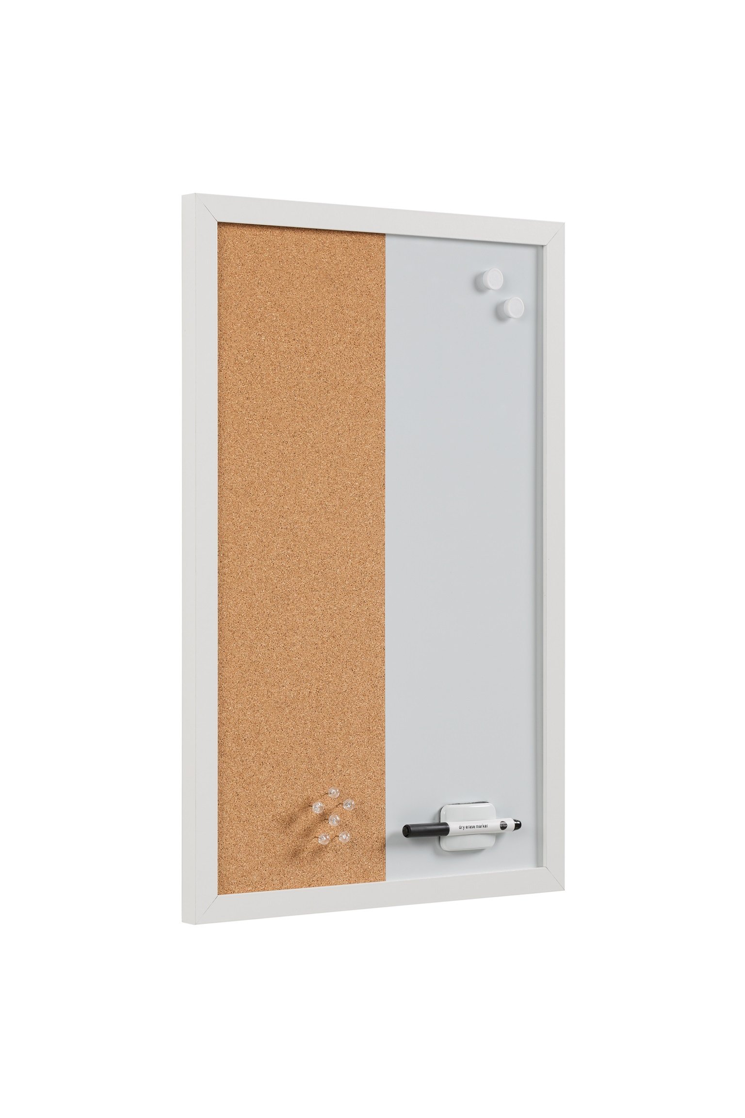 Bi-Office, Tablica łączona tablica suchościeralna i tablica memo elementy, magnetyczna, ścieralna na sucho/korek, biała ramka MDF, 60 x 40 cm