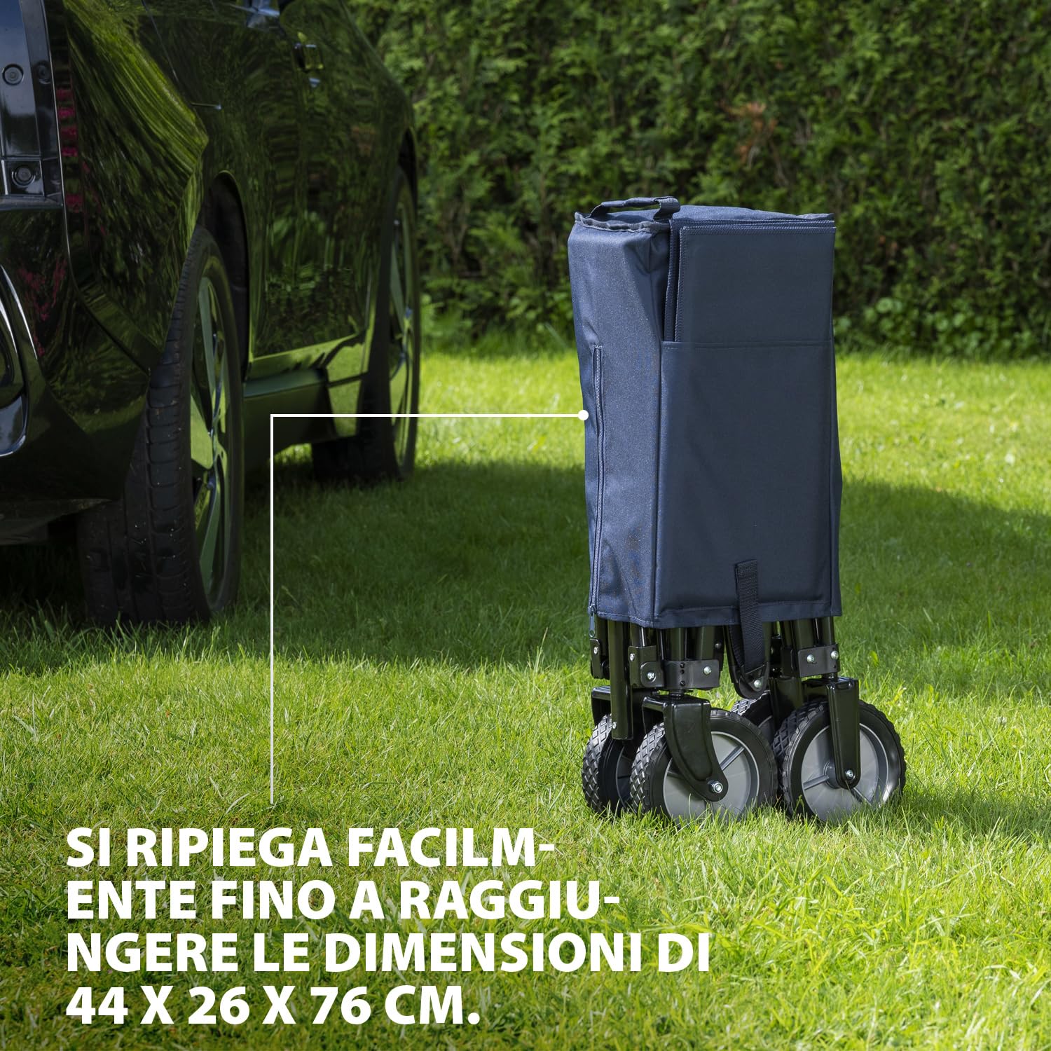 Campart HC-0910 carrello da spiaggia pieghevole/Carro a mano - Capacità di carico di 70 chilogrammi - Blu con borsa
