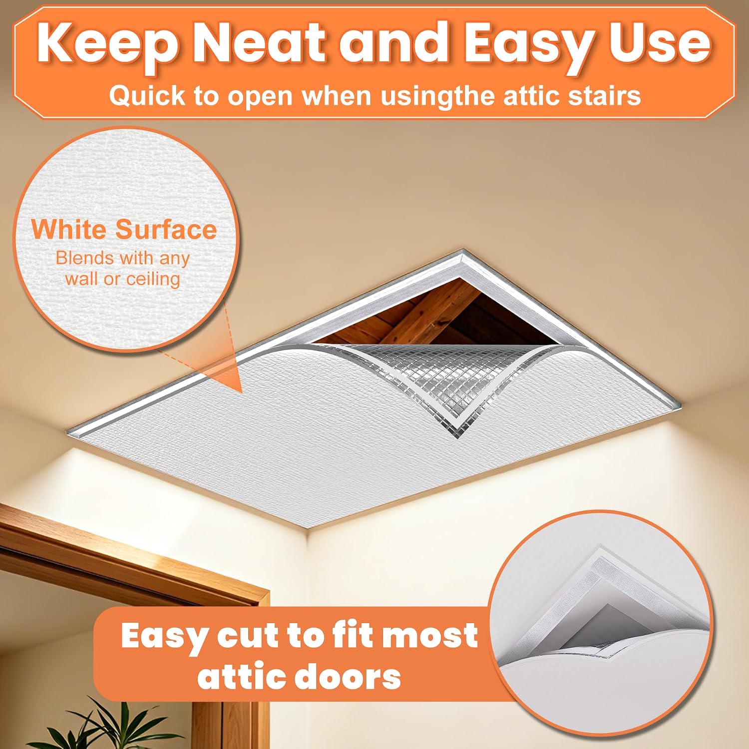 GCGOODS Attic Door Insulation Cover Kit, 3-Layer Ceiling Shutter Covers with Velcor Strips, Heat Insulation Sheet Cover Fits Up to 39"x55" for Attic Stairs, Ceiling Vent & Attic Fan