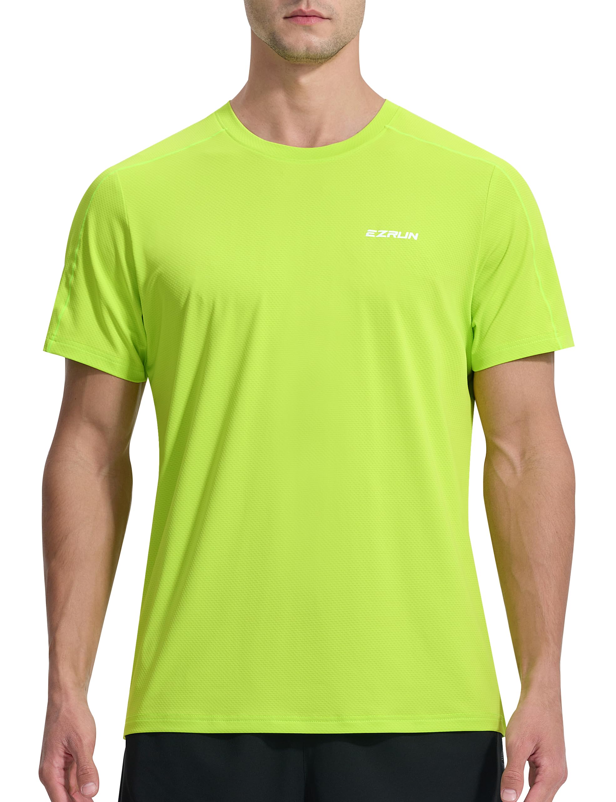 EZRUN Men's Lightweight Short Sleeve T-Shirt Quick Dry Workout Running Athletic Swim Shirts Fishing Rash Guard