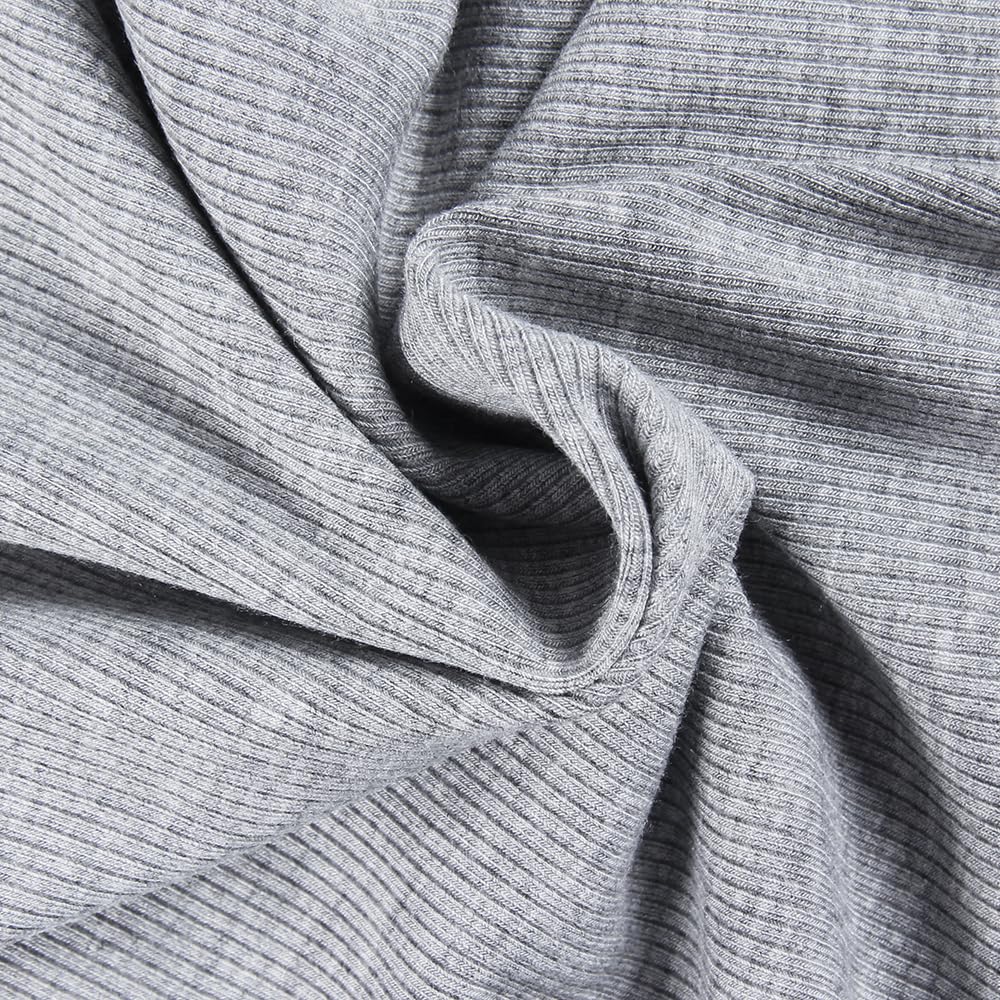 GEMBERA Womens Ribbed Long Sleeve Crewneck Casual Slim Basic Shirts Fitted Knit Tops