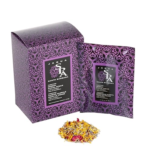 Signature Jaqua SPA Santa Barbara - Kit de vapor facial purificador de hierbas con lavanda, rosa y caléndula | 4 paquetes por caja