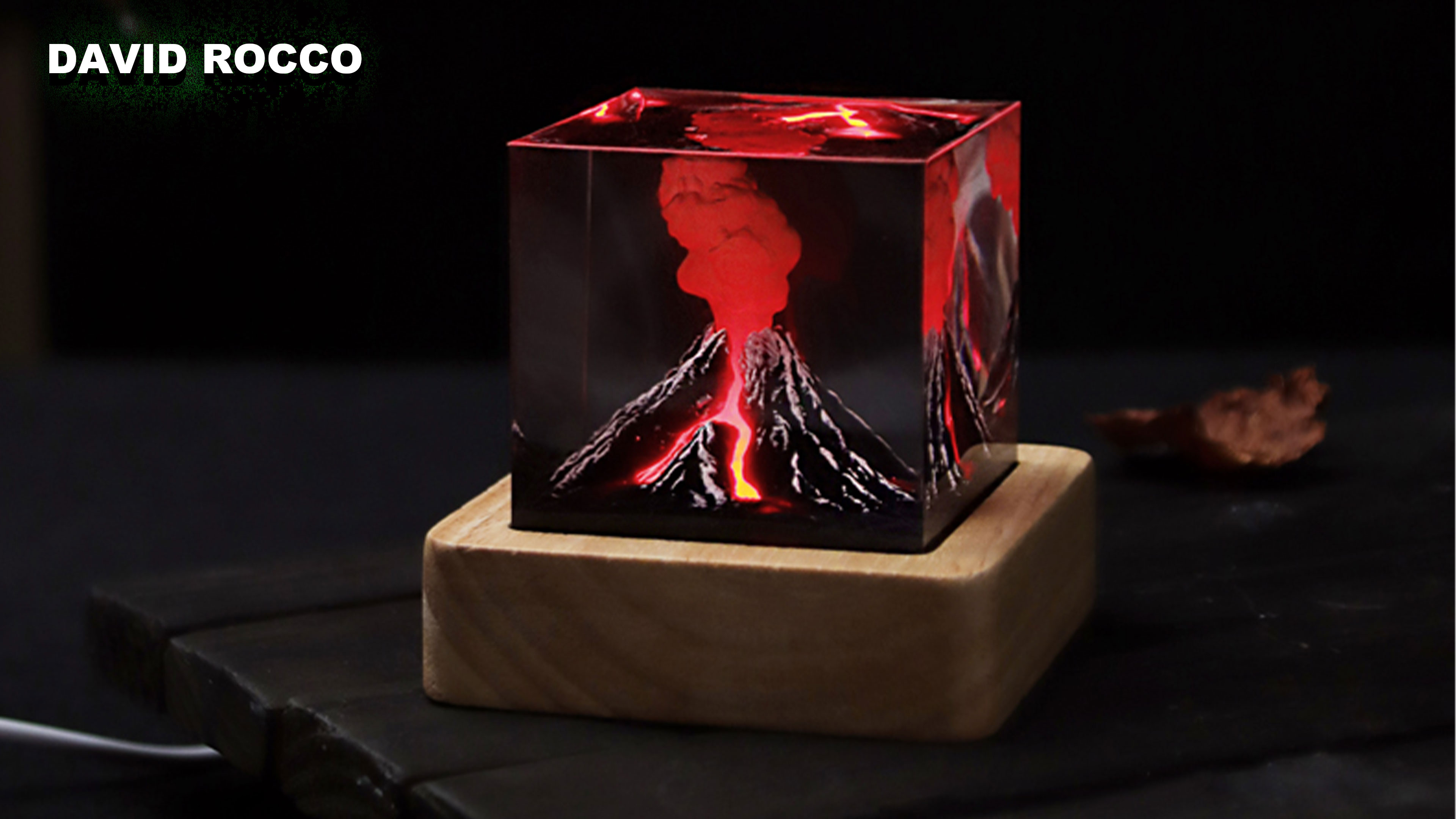 Volcano Night Lights Lava Lamp Volcano Eruption Ornament 3D Mini