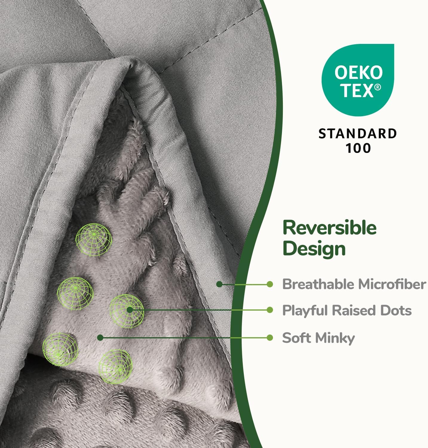 Sivio Weighted Blankets for Adults, Soft Minky Heavy Blanket for Calm Sleeping, King Size Breathable Weighted Throw Blanket for Men and Women, Grey, 80 x 87in, 15lbs