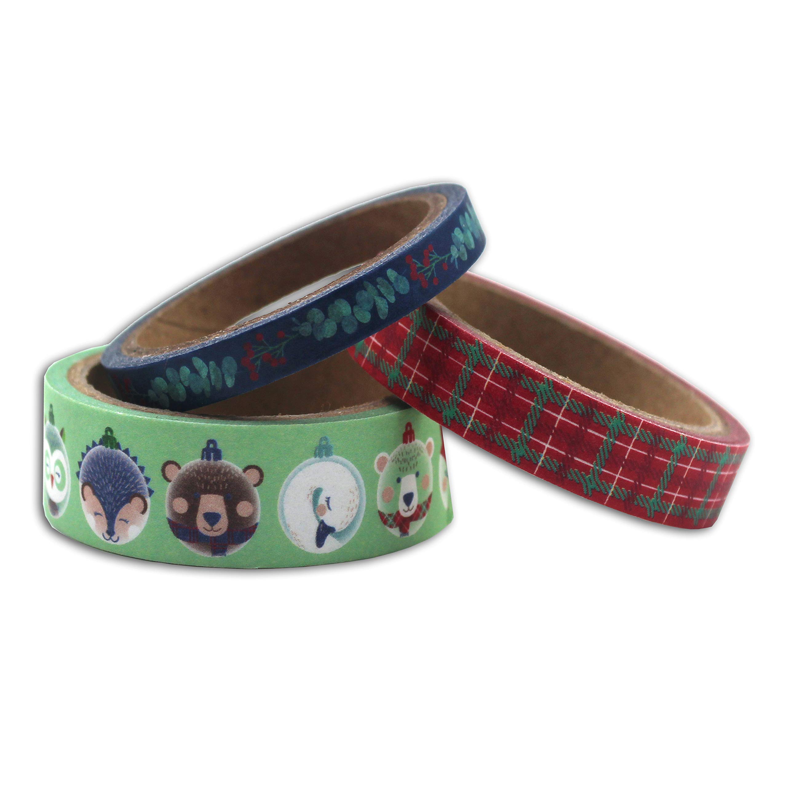 DRAEGER PARIS 1886 Scottish Christmas Masking Tape, Blue, Green and Burgundy, One Size, Bleu, Vert et Bordeaux