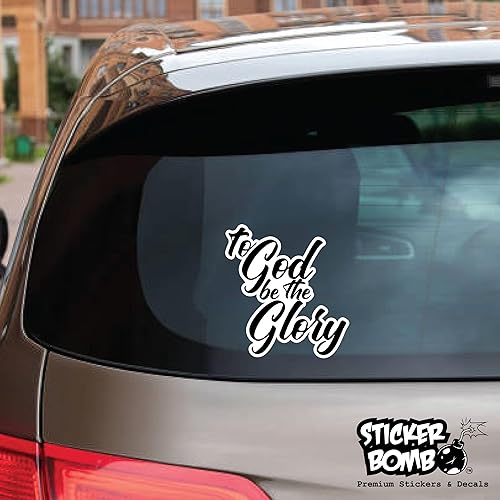 Miniatura 3 de Calcomanía de vinilo de bomba con texto en inglés To God Be The Glory para automóvil, camión, computadora, en cualquier lugar, vinilo prémium para