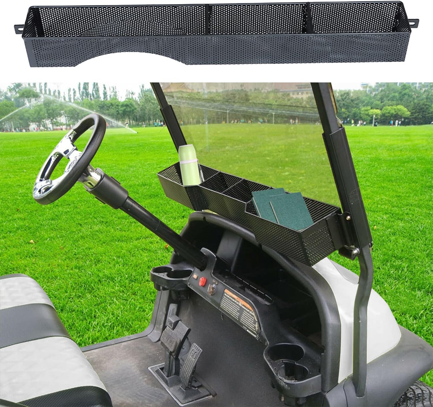 WFLNHB Front Basket Dash Storage Organizer Black Replacement for EZGO RXV 2008+ Golf Carts