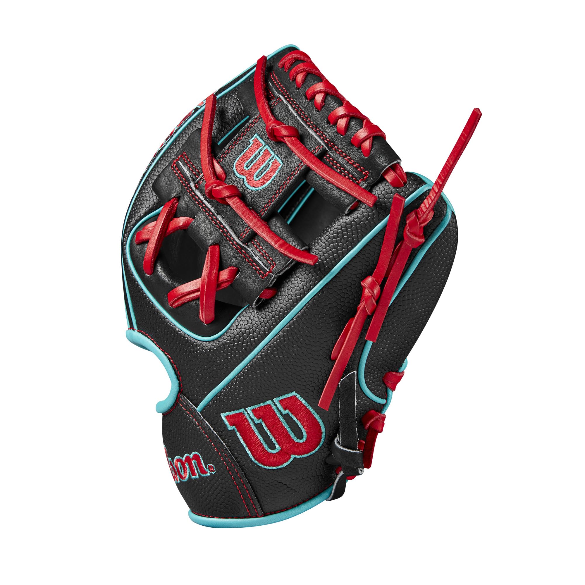 Gant Wilson A2000 Infield 29cm – Cuir Pro Stock, SuperSkin, Pedroia Fit, Pour Mains Petites, Blond/Noir/Rouge