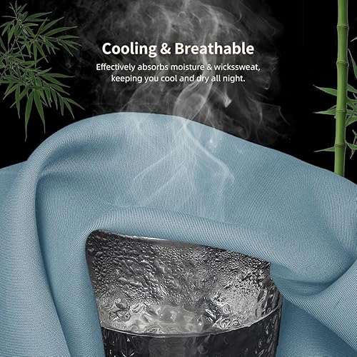 Miniatura 4 de Fundas de almohada estándar, viscosa refrescante de bambú con cierre de sobre, suave que absorbe la humedad para personas que duermen con calor,