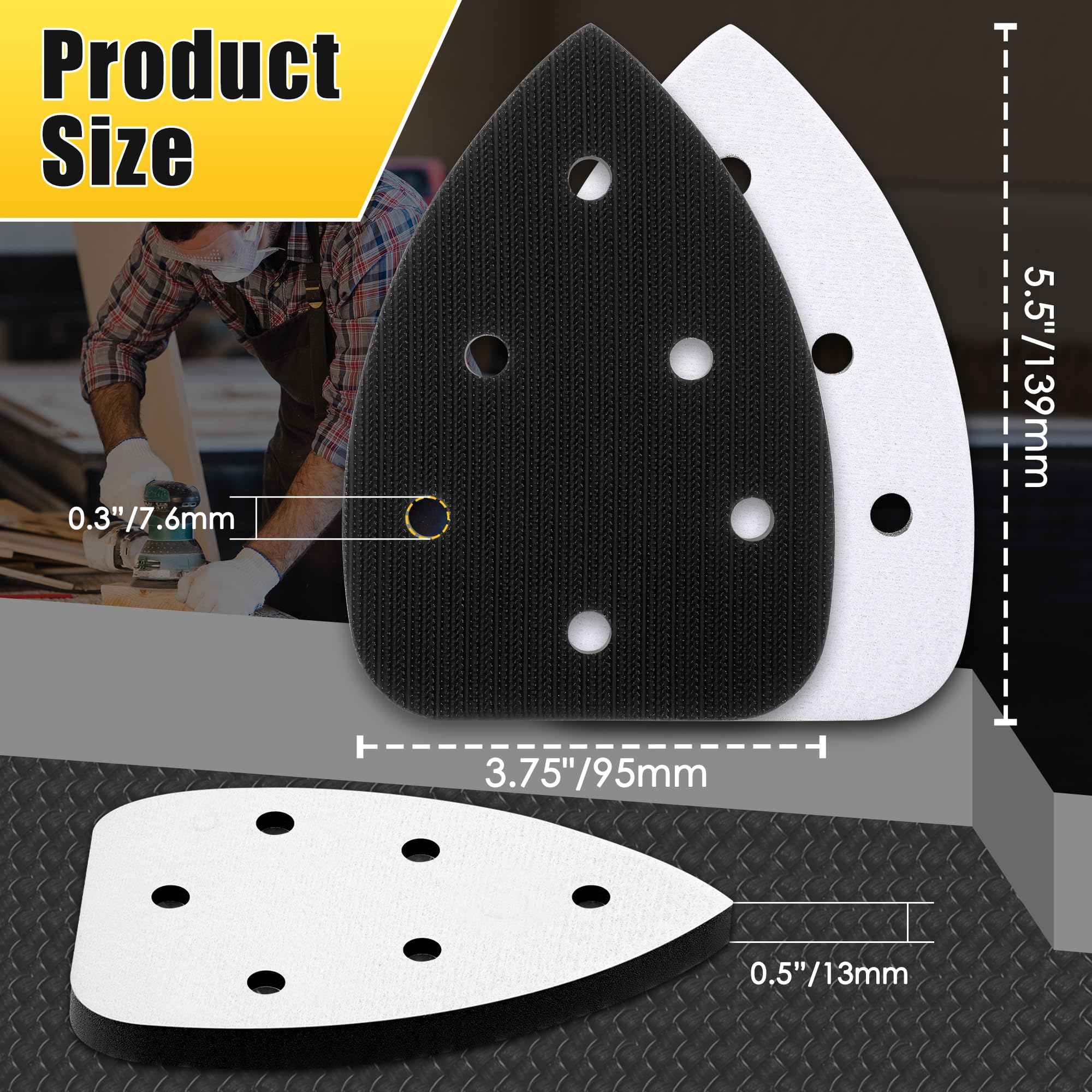 Ryobi Sanding Pads - 8 Foam Backing Pads -7