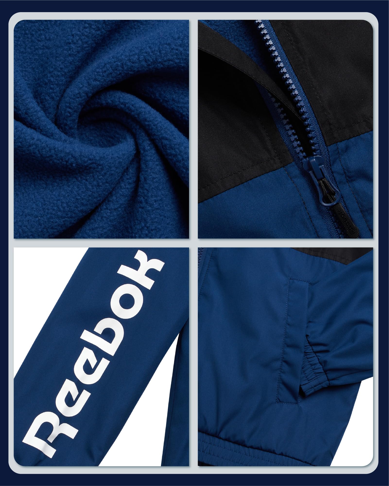 Reebok Jungen B Windbreakr Pol Flc Oberbekleidungsjacken
